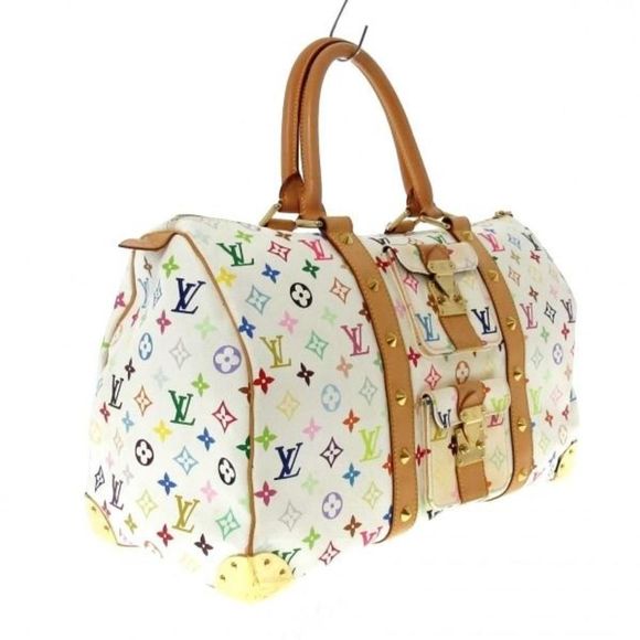 Louis Vuitton Boston Bag Monogram Multicolor Keepall 45 White - Picture 1 of 9